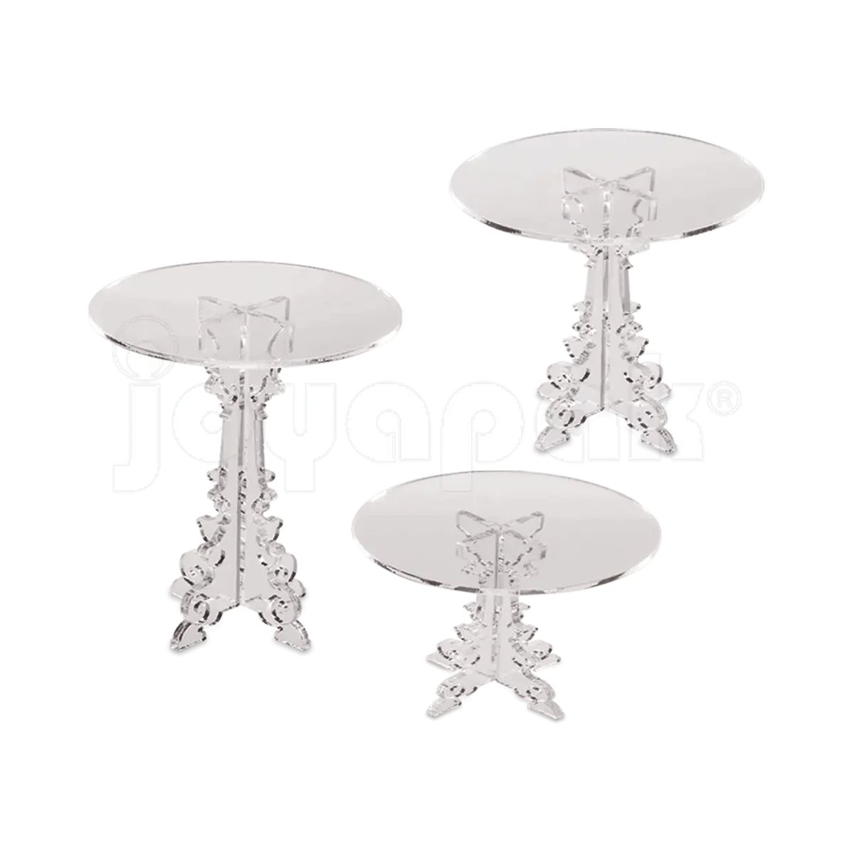 Exhibidor de Acrílico Juego de 3 Mesas Grandes