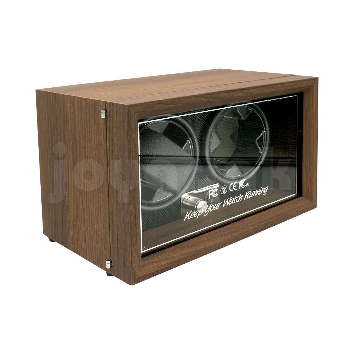 Estuche de Madera Giratorio con Luz LED 2 Relojes