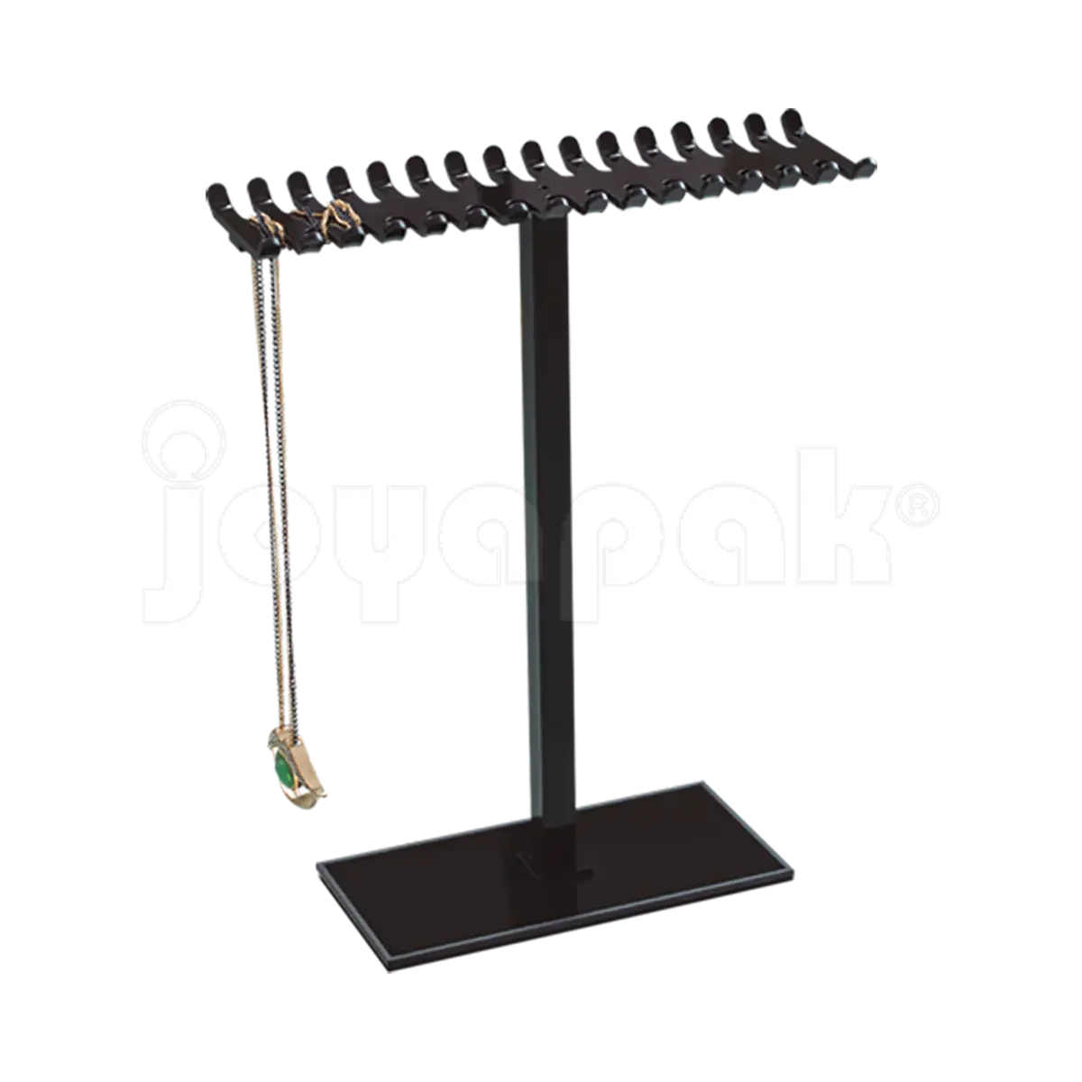 Exhibidor de acrílico negro 7731 para joyería.