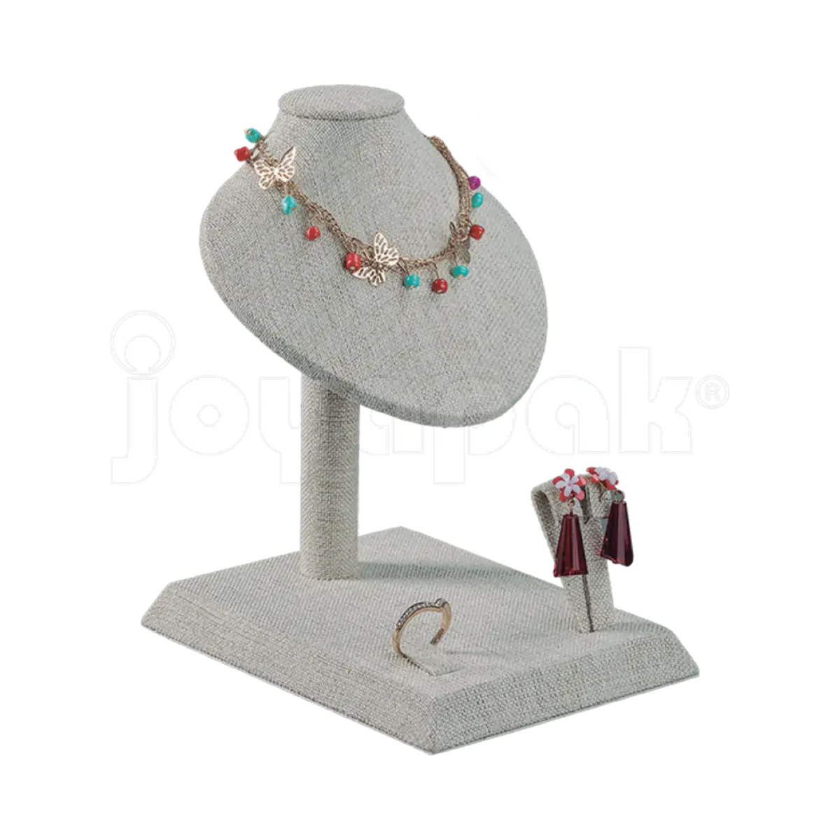 Exhibidor Cuello Mini para Collar, Aretes y Anillo