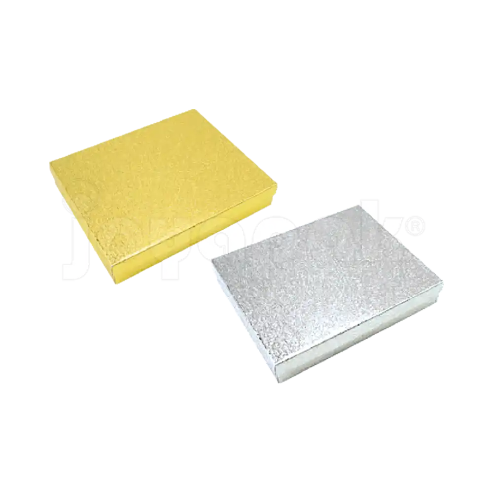 Cajas chicas para collar modelo Estrella en colores dorado y plateado, de Joyapak.