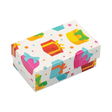 Paquete de cajas de cartón decoradas para anillo o broquel línea Fancy con variedad de estampados coloridos.