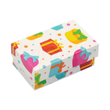 Paquete de cajas de cartón decoradas para anillo o broquel línea Fancy con variedad de estampados coloridos.