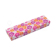 Variedad de cajas de cartón para pulsera de la línea Fancy con múltiples estampados coloridos.
