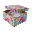 Caja Fancy de cartón negra cuadrada alta para reloj, caja abierta mostrando almohadilla negra interior.