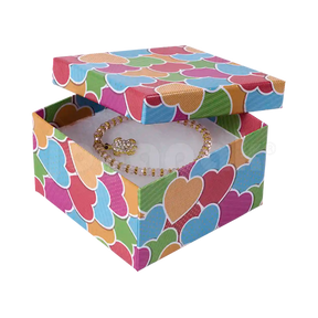 Caja Fancy de cartón negra cuadrada alta para reloj, caja abierta mostrando almohadilla negra interior.