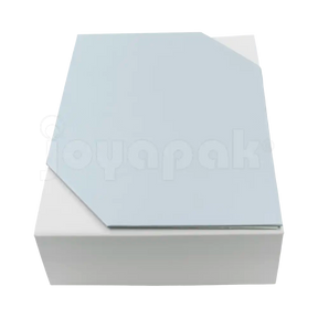 Caja de cartón Gemini para jcollar grande, aretes y anillo gris vista frontal