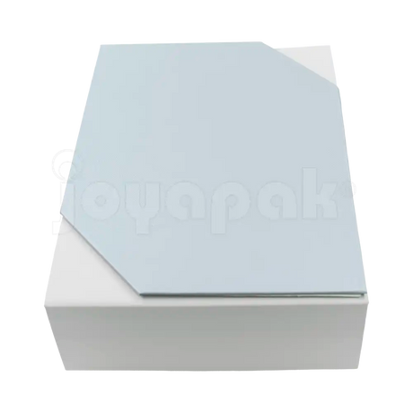 Caja de cartón Gemini para jcollar grande, aretes y anillo gris vista frontal