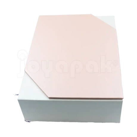 Caja de cartón Gemini para collar grande, aretes y anillo rosa 