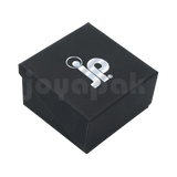 Caja de cartón negro para juego sin joyería personalizada con  logo cerrada