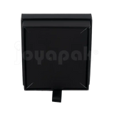 Caja de cartón negro para juego abierta sin joyería