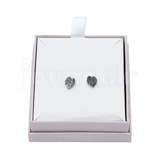 Caja de cartón taupe para juego scon aretes vista de frente