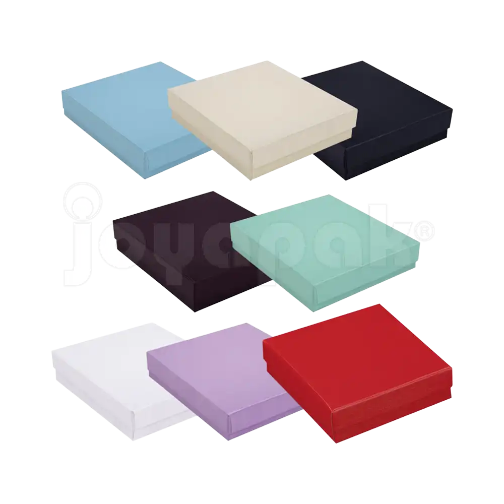 Caja Lino Cuadrada para Juego Grande: Arete, Cadena con Dije