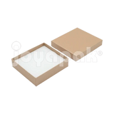 Caja Lino Cuadrada para Juego Grande: Arete, Cadena con Dije