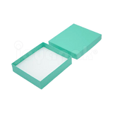 Caja Lino Cuadrada para Juego Grande: Arete, Cadena con Dije