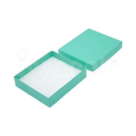 Caja Lino Cuadrada para Juego Grande: Arete, Cadena con Dije