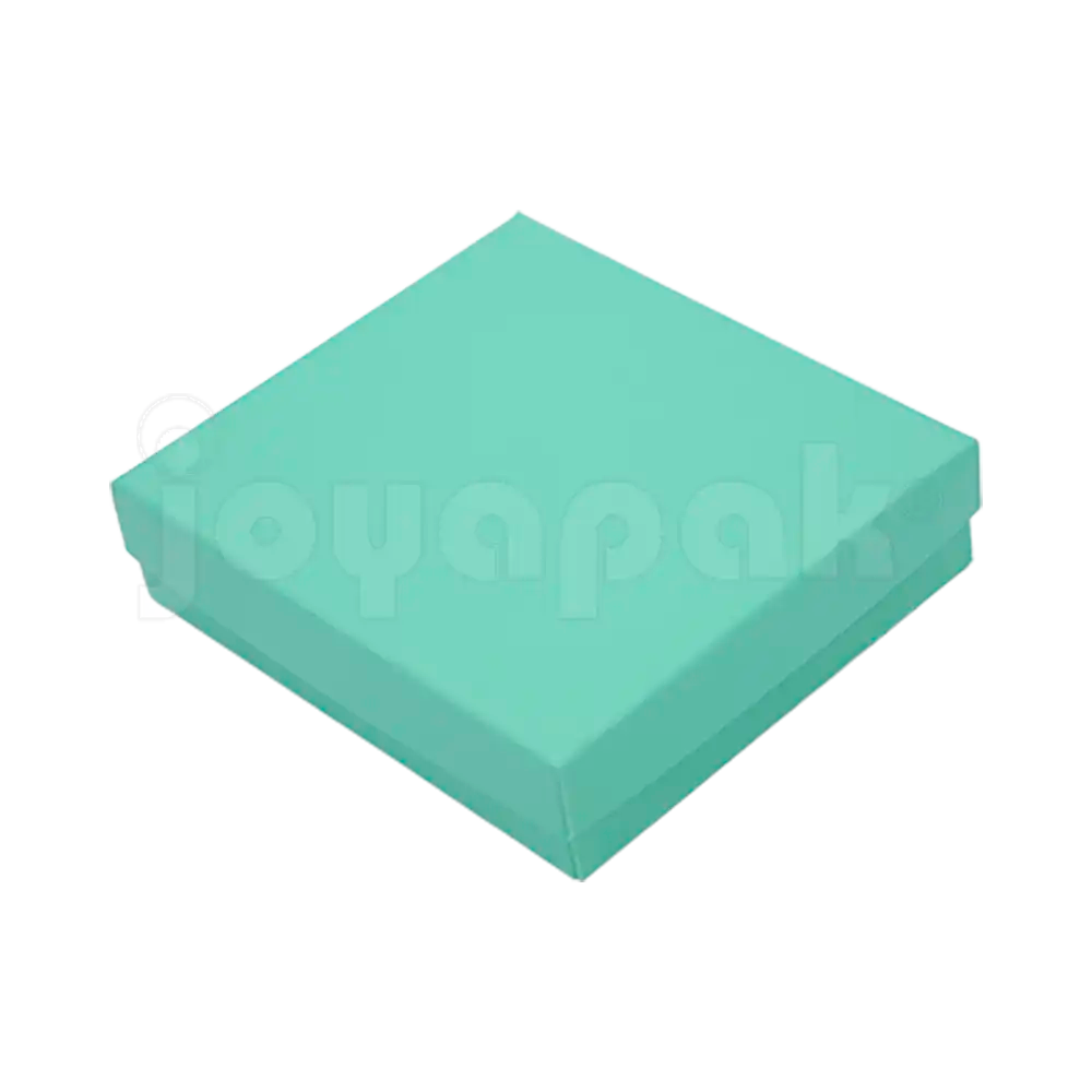 Caja Lino Cuadrada para Juego Grande: Arete, Cadena con Dije
