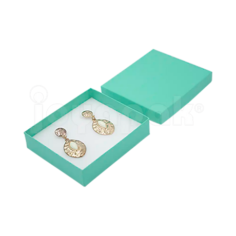 Caja Lino Cuadrada para Juego Grande: Arete, Cadena con Dije
