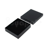 Caja Lino Cuadrada para Juego Grande: Arete, Cadena con Dije