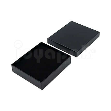 Caja Lino Cuadrada para Juego Grande: Arete, Cadena con Dije