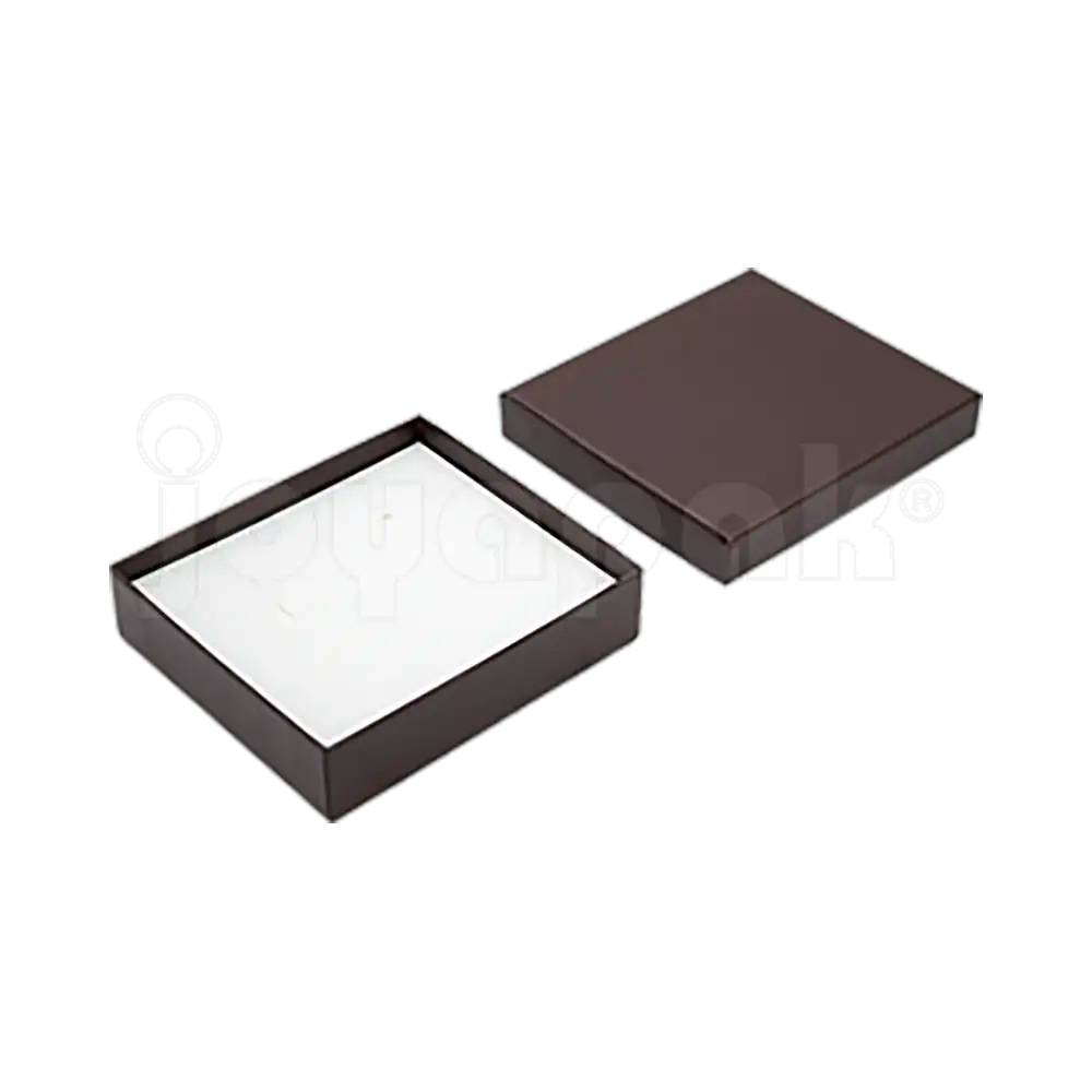 Caja Lino Cuadrada para Juego Grande: Arete, Cadena con Dije
