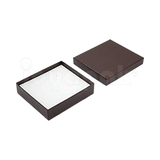 Caja Lino Cuadrada para Juego Grande: Arete, Cadena con Dije