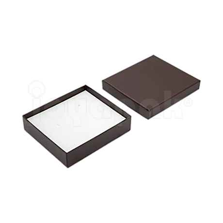 Caja Lino Cuadrada para Juego Grande: Arete, Cadena con Dije