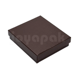 Caja Lino Cuadrada para Juego Grande: Arete, Cadena con Dije
