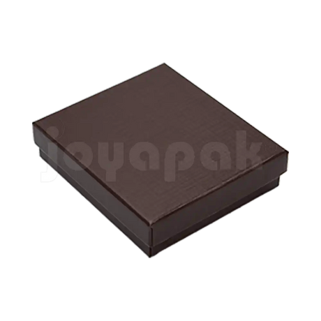 Caja Lino Cuadrada para Juego Grande: Arete, Cadena con Dije