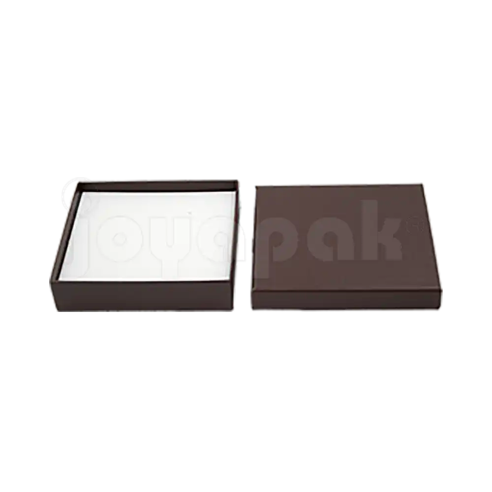 Caja Lino Cuadrada para Juego Grande: Arete, Cadena con Dije