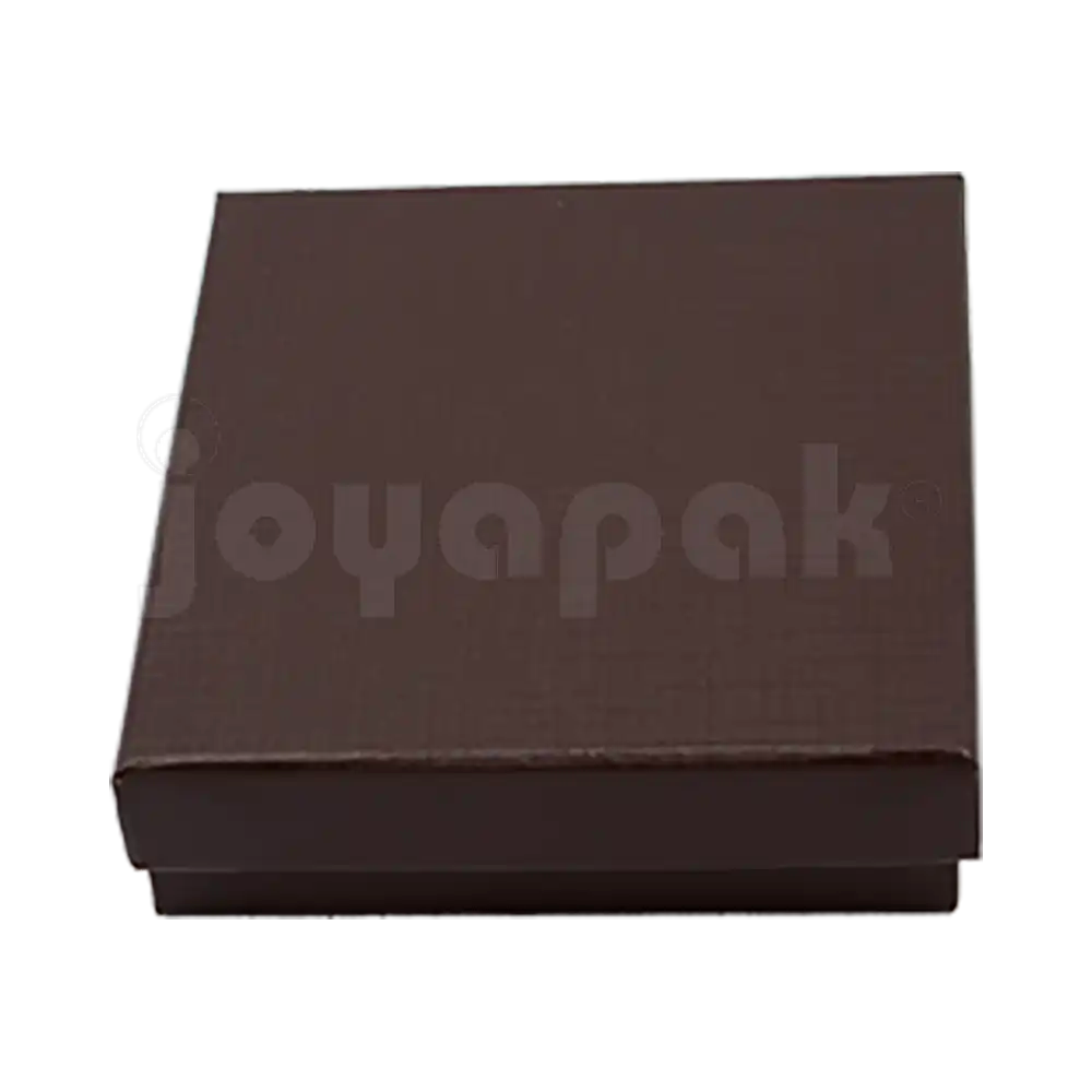 Caja Lino Cuadrada para Juego Grande: Arete, Cadena con Dije