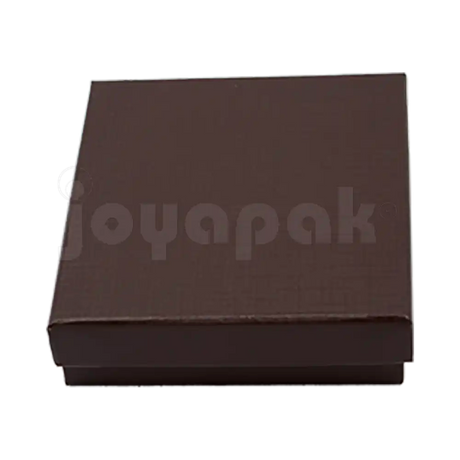 Caja Lino Cuadrada para Juego Grande: Arete, Cadena con Dije