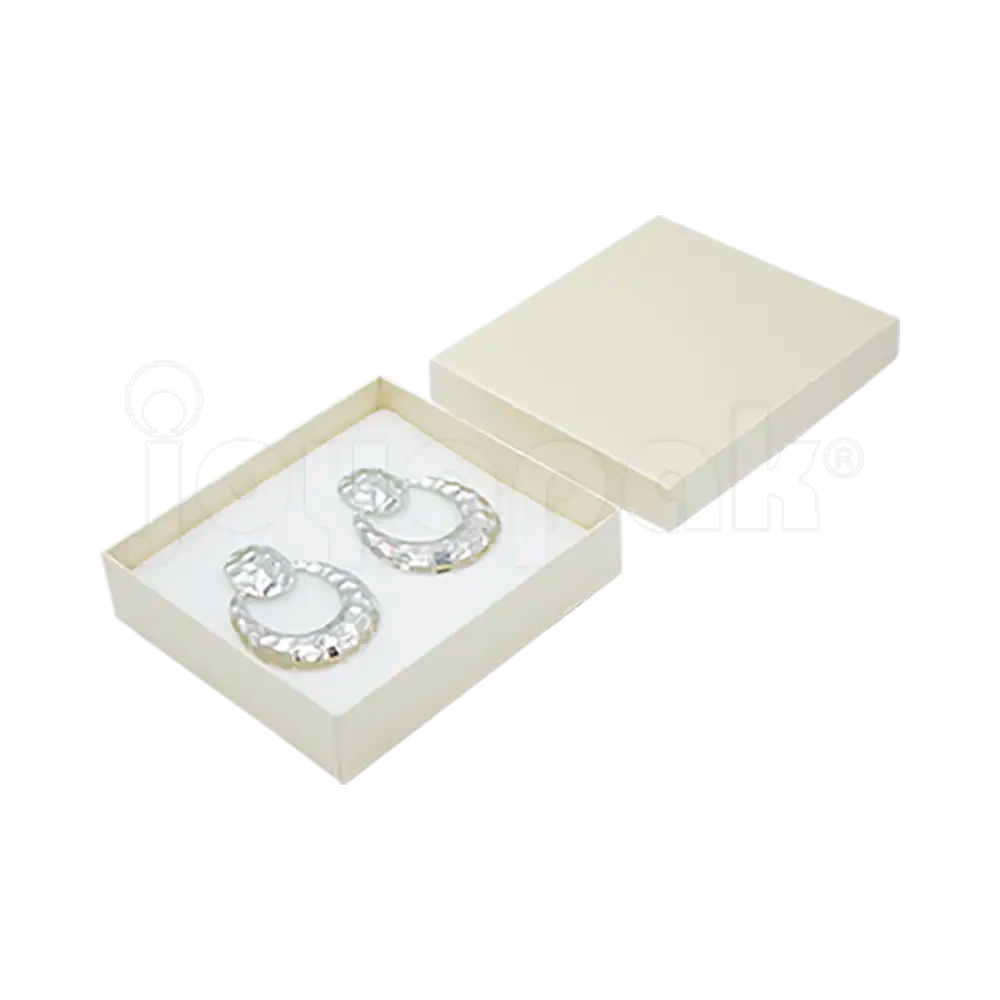 Caja Lino Cuadrada para Juego Grande: Arete, Cadena con Dije