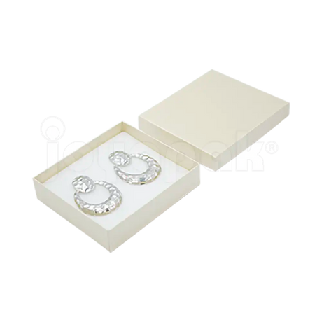 Caja Lino Cuadrada para Juego Grande: Arete, Cadena con Dije