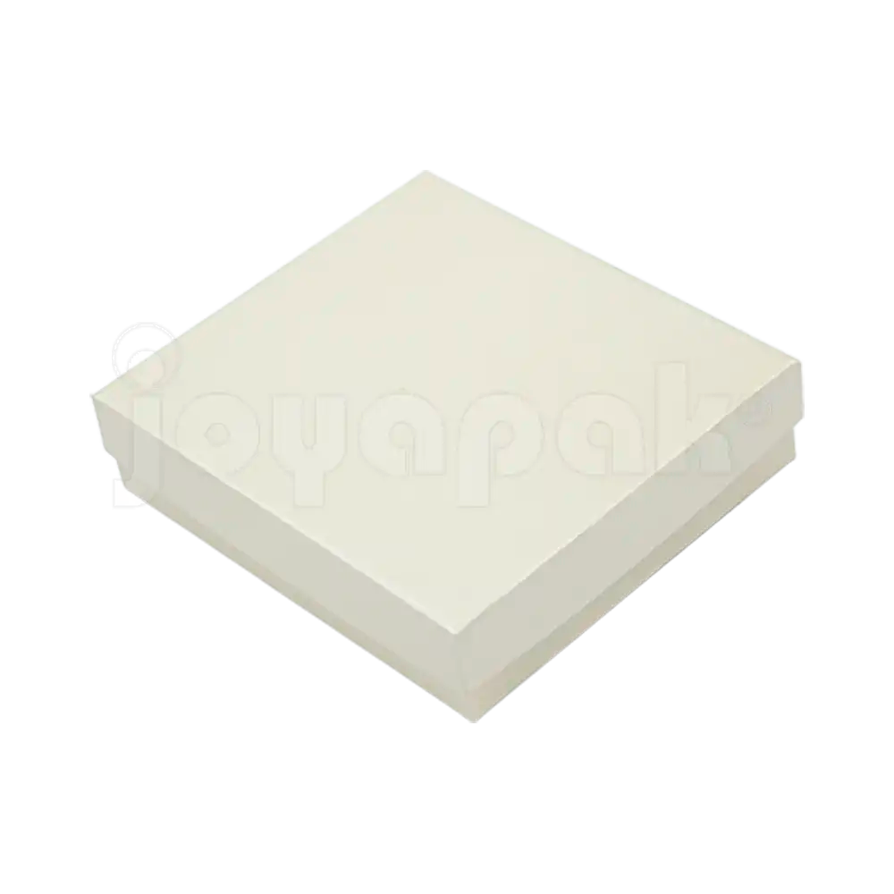 Caja Lino Cuadrada para Juego Grande: Arete, Cadena con Dije