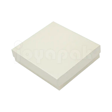 Caja Lino Cuadrada para Juego Grande: Arete, Cadena con Dije