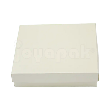 Caja Lino Cuadrada para Juego Grande: Arete, Cadena con Dije