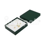 Caja Lino Cuadrada para Juego Grande: Arete, Cadena con Dije