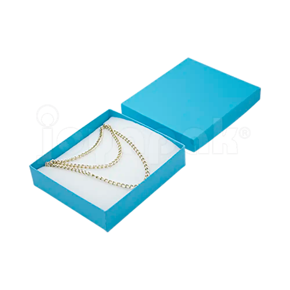 Caja Lino Cuadrada para Juego Grande: Arete, Cadena con Dije
