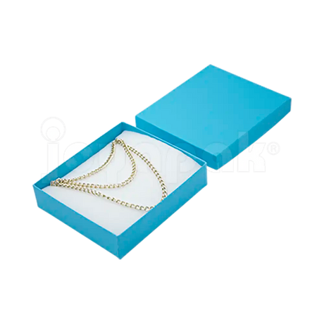 Caja Lino Cuadrada para Juego Grande: Arete, Cadena con Dije