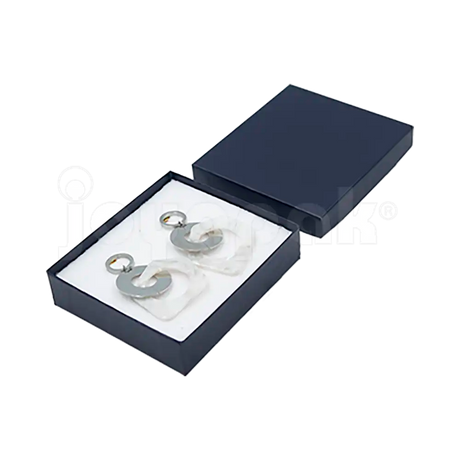 Caja Lino Cuadrada para Juego Grande: Arete, Cadena con Dije