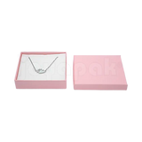 Caja Lino Cuadrada para Juego Grande: Arete, Cadena con Dije