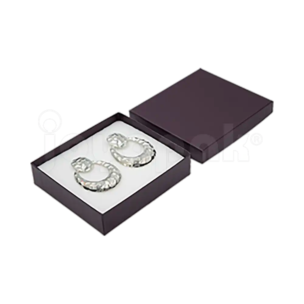 Caja Lino Cuadrada para Juego Grande: Arete, Cadena con Dije