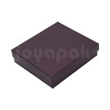 Caja Lino Cuadrada para Juego Grande: Arete, Cadena con Dije