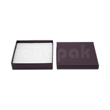 Caja Lino Cuadrada para Juego Grande: Arete, Cadena con Dije