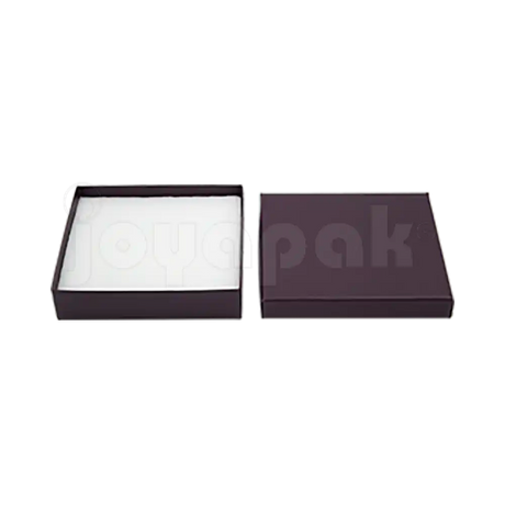 Caja Lino Cuadrada para Juego Grande: Arete, Cadena con Dije