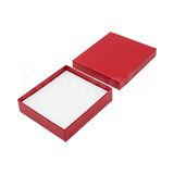 Caja Lino Cuadrada para Juego Grande: Arete, Cadena con Dije