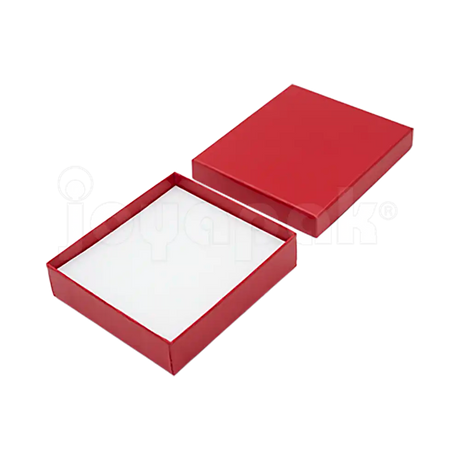 Caja Lino Cuadrada para Juego Grande: Arete, Cadena con Dije