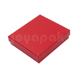 Caja Lino Cuadrada para Juego Grande: Arete, Cadena con Dije
