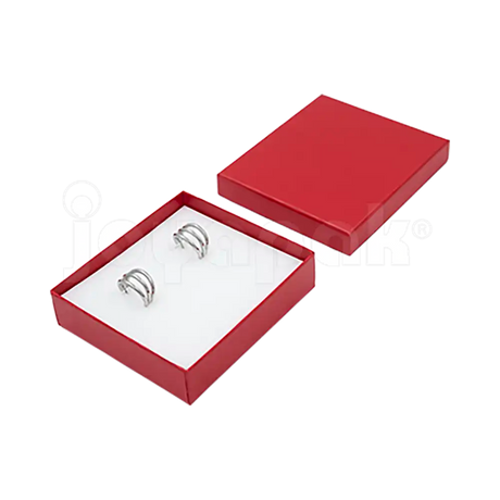 Caja Lino Cuadrada para Juego Grande: Arete, Cadena con Dije